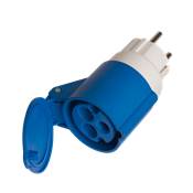 Adaptador clavija schuko a base cetac 16 A 2 P + T