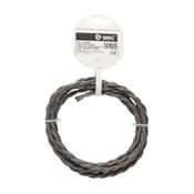 Rollo de cable textil 2,5 m trenzado 2 X 0,75 mm gris