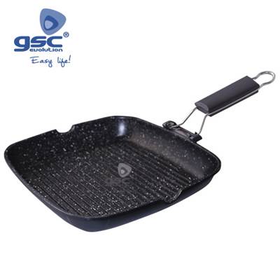 SARTÉN GRILL MANGO ABATIBLE EFECTO PIEDRA 280X280MM