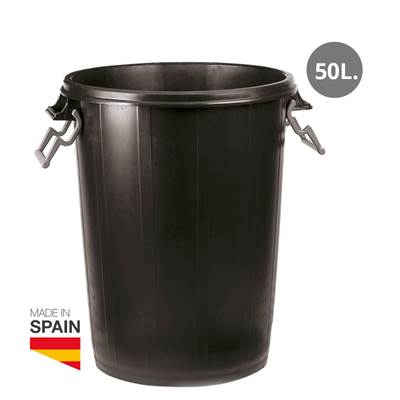 CUBO BASURA CON TAPA PLÁSTICO 50L.