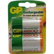 PILA RECARGABLE R-20 NI-MH "GP" 2200 mAh (2 UDS)