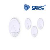 PACK DE 4 PERCHAS ADHESIVAS TRANSPARENTES