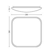 Plafón "Canaval" cuadrado led 2700K 18 W