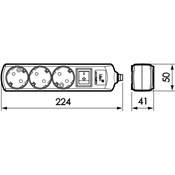 Base múltiple 3 tomas con interruptor