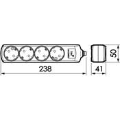 Base múltiple 4 tomas con cable 1,5 m