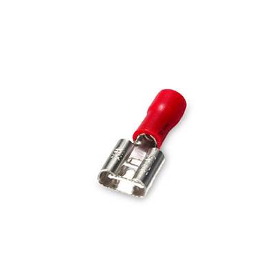 Terminal hembra seccion 1,5 mm para toma de 6,35 rojo - bolsa 50 uds