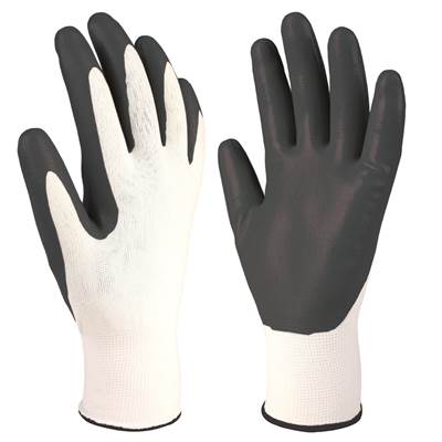 Guante de poliéster y nitrilo talla 7