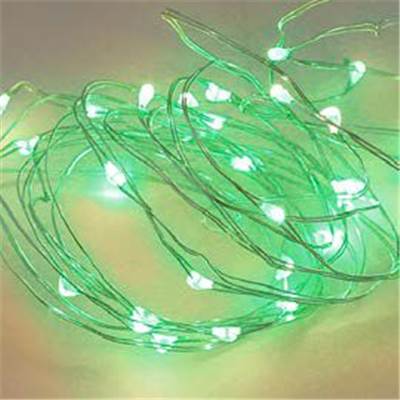 Guirnalda alambre LED 2 m a pilas luz verde