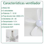 Mini ventilador techo "Storm" blanco