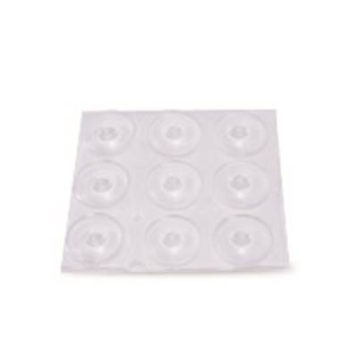 SET 9 GOTAS ADHESIVAS PLANAS PVC TRANSPARENTE 3MM Ø17MM