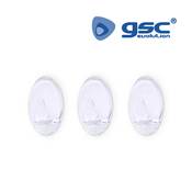 PACK DE 3 PERCHAS ADHESIVAS TRANSPARENTES