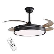 Ventilador 4 aspas retráctiles "Sky" negro