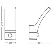 Aplique pared "Splay" led 3000ºK con sensor de movimiento