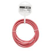 Rollo de cable textil 2,5 m liso 2 X 0,75 mm rojo / blanco