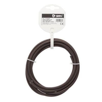 Rollo de cable textil 2,5 m liso 2 X 0,75 mm gris claro