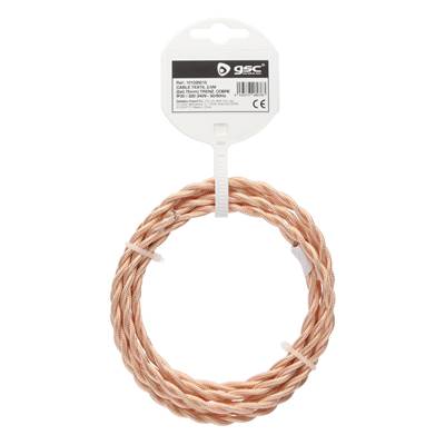 Rollo de cable textil 2,5 m trenzado 2 X 0,75 mm cobre