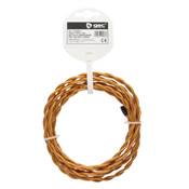 Rollo de cable textil 2,5 m trenzado 2 X 0,75 mm dorado