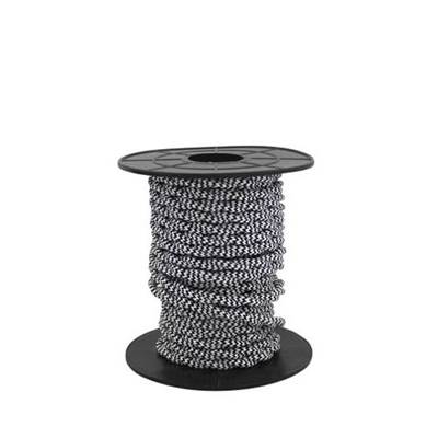 Carrete de cable textil 10 m trenzado 2 X 0,75 mm negro / blanco