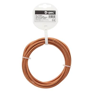 Rollo de cable textil 2,5 m liso 2 X 0,75 mm bronce