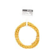 Rollo de cable textil 2,5 m trenzado 2 X 0,75 mm amarillo