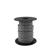 Carrete de cable textil 10 m trenzado 2 X 0,75 mm gris