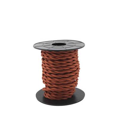 Carrete de cable textil 10 m trenzado 2 X 0,75 mm cobrizo