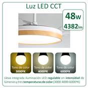 Ventilador 4 aspas retráctiles "Sky" blanco - madera