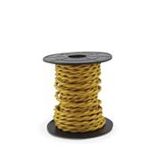 Carrete de cable textil 10 m trenzado 2 X 0,75 mm dorado