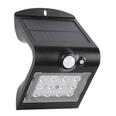 Aplique solar 1,5 W negro