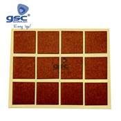 SET 12 FIELTROS ADHESIVOS CUADRADOS 20X23MM - MARRON