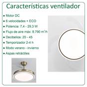 Ventilador 4 aspas retráctiles "Sky" cuero