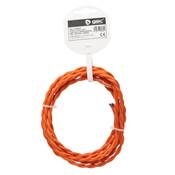 Rollo de cable textil 2,5 m trenzado 2 X 0,75 mm naranja