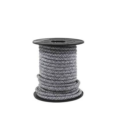 Carrete de cable textil 10 m liso 2 X 0,75 mm negro / gris