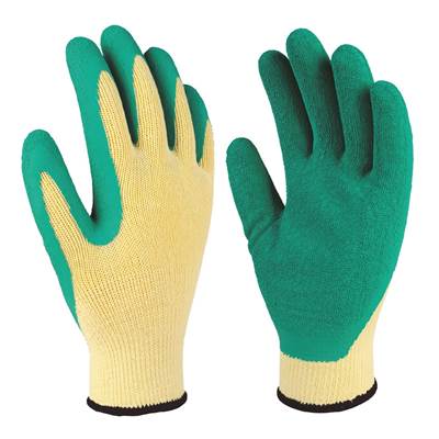 Guante de poliéster y látex talla 9