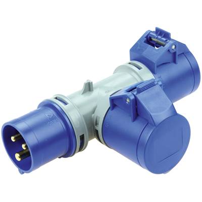 Adaptador clavija cetac 2P+T a 2 bases cetac 2P+T