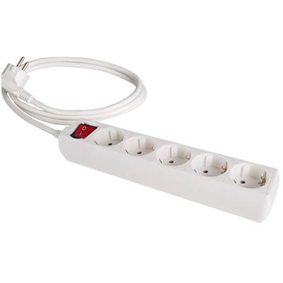 Base múltiple 5 tomas con interruptor y cable 3 m