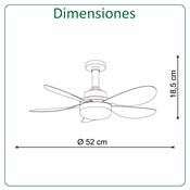 Mini ventilador techo "Storm" blanco