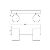 Foco "Kosipo" 2 x GU-10 negro