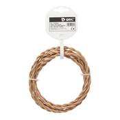 Rollo de cable textil 2,5 m trenzado 2 X 0,75 mm marron claro