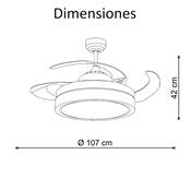 Ventilador 4 aspas retráctiles "Sky" níquel